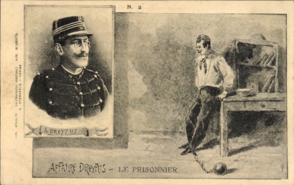Judaika Postcard Affair Dreyfus, le Prisonnier, portrait