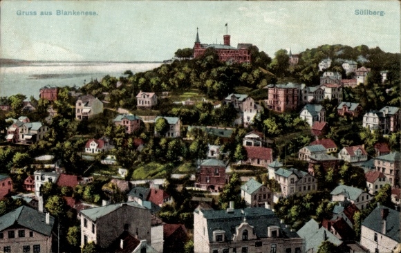 Hamburg Altona Blankenese, view of Süllberg and castle