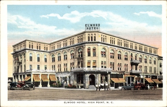 Postcard High Point North Carolina USA, Elwood Hotel