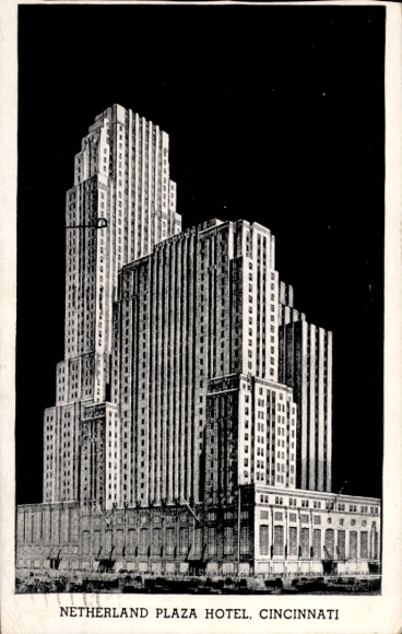 Postcard Cincinnati Ohio USA, Netherlands Plaza Hotel