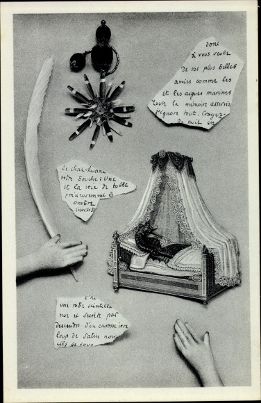 Artist Postcard Hugnet, Georges, At the Foot of the Letter, Word for word