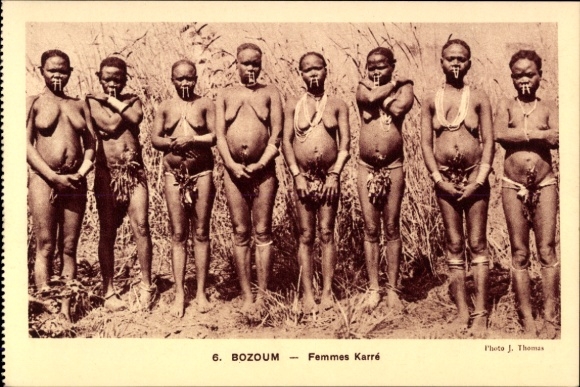Postcard Bozoum Central African Republic, Femmes Karré, African women