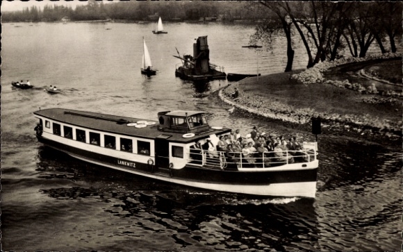 Postcard Berlin Steglitz, MS Lankwitz, entrance to the Kleiner Wannsee