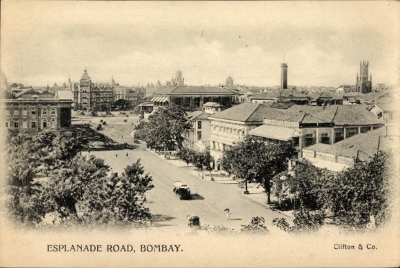 Postcard Mumbai Bombay India, Esplanade Road