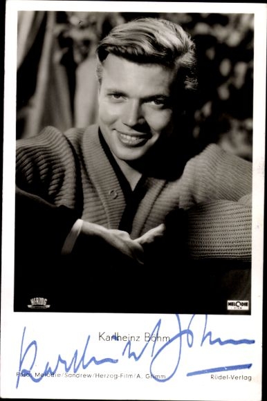 Actor Karlheinz Böhm, Swedish Girl, portrait, autograph