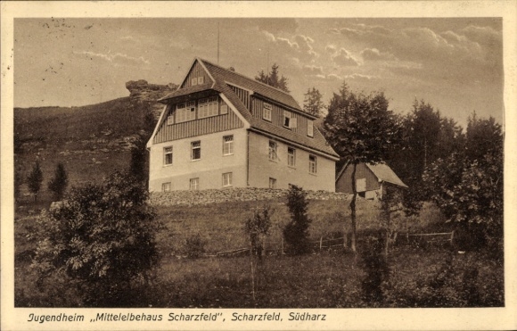Postcard Scharzfeld Herzberg am Harz, Jugendheim Mittelelbehaus Scharzfeld