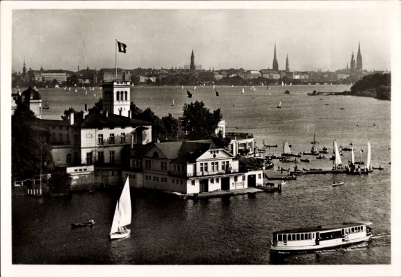 Postcard Hamburg Nord Uhlenhorst, Uhlenhorster Fährhaus and Außenalster