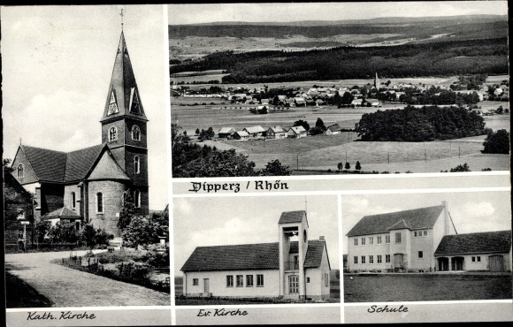 Ansichtskarte / Postkarte Dipperz in der Rhön Hessen, Schule ...
