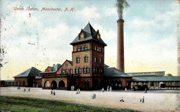 Postcard Manchester New Hampshire USA, Union Station