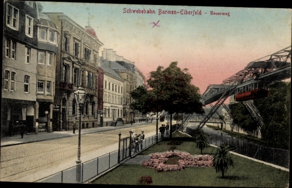 Postcard Wuppertal, Barmen Elberfeld Suspension Railway