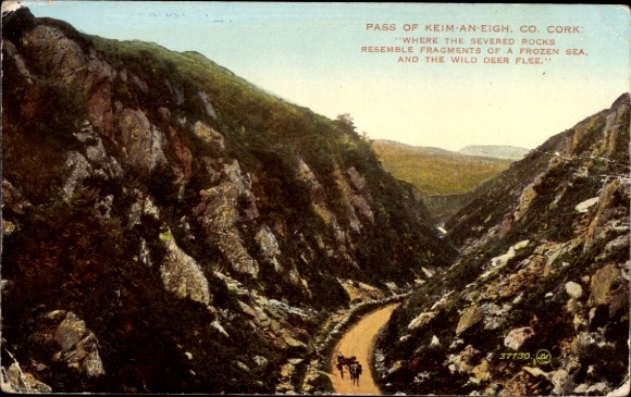 Postcard Cork Ireland, Pass from Keim-an-eigh