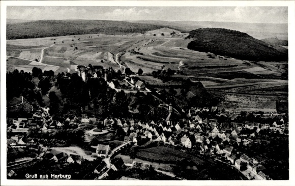 PC Hamburg Harburg, landscape photograph, view of houses, greetings from Harburg