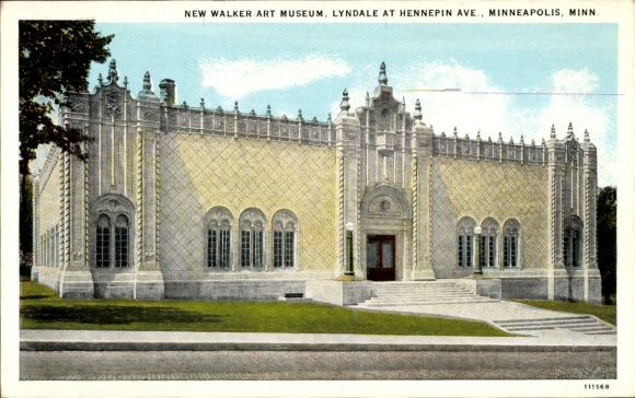 Postcard Minneapolis Minnesota USA, New Walker Art Museum, Lyndale, Hennepin Ave.
