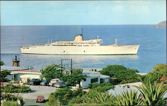 Postcard Saint Thomas Virgin Islands US Virgin Islands, MS Victoria, Incres Line