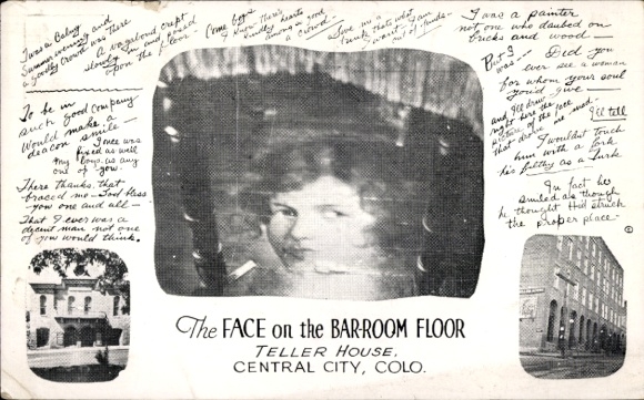 Postcard Central City Colorado, The Face on the Barroom Floor, Teller House