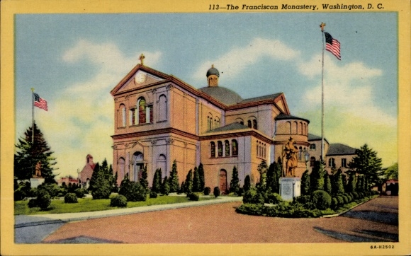 Postcard Washington DC USA, Franciscan Monastery