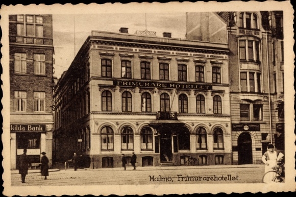 Postcard Malmo Sweden, Frimurarehotellet