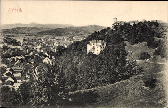 Postcard Ljubljana Laibach Slovenia, overall view