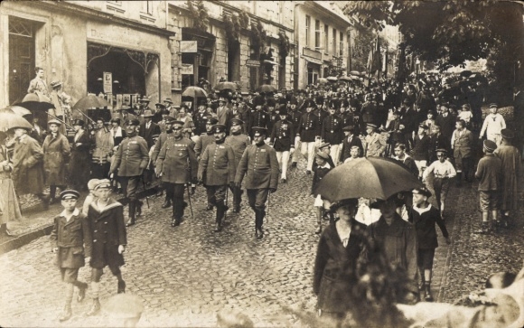 Photo: Postcard Ratzeburg in the Duchy of Lauenburg, Lauenburg Hunters, parade summer 1921