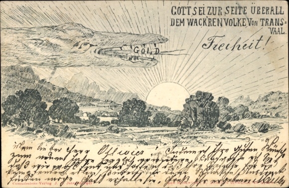 Artist Postcard Boerkrieg, God be with the brave people of Transvaal everywhere