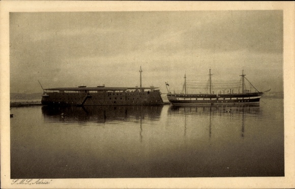 Austrian warships SMS Adria and Feuerspitter