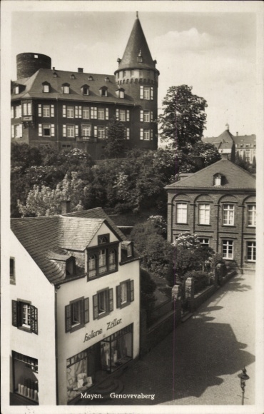Postcard Mayen in the Eifel, castle, Genovevaberg, Helene Zeller