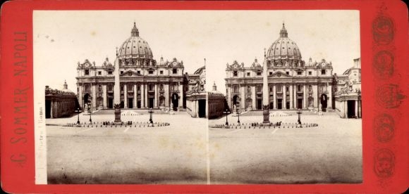 Stereo photo Vatican Rome Lazio, St. Peter's Basilica, St. Peter's Square