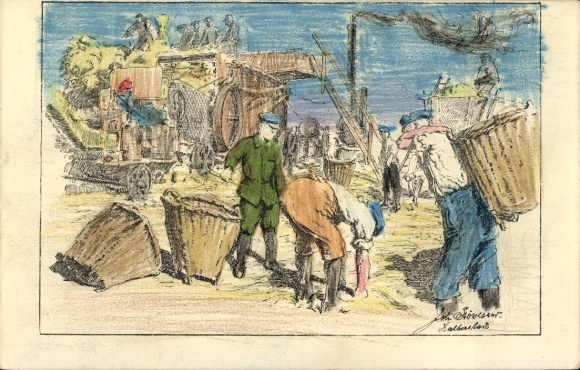 Artist Postcard Imo-Magdeburg, student in the patriotic auxiliary service during the World War