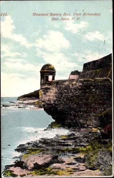Postcard San Juan Puerto Rico, Haunted Sentry Box, Fort Christobal