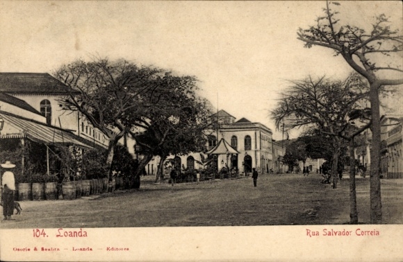 Postcard Loanda Angola, Rua Salvador Correia