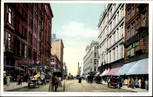 Postcard Minneapolis Minnesota USA, Nicollet Avenue