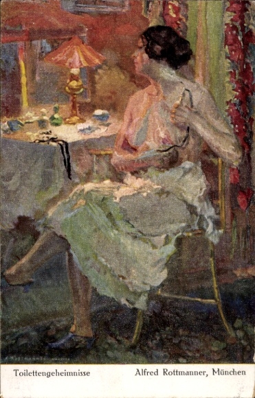 Artist Postcard Rottmanner, Alfred, Toilet Secrets