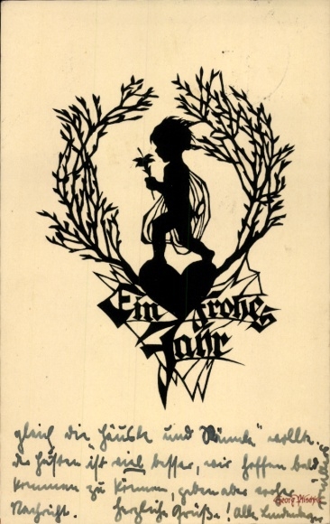 Papercut artist Georg Plischke, Happy New Year, Fairy, Heart