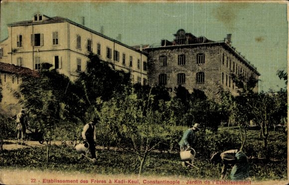 Postcard Constantinople Istanbul Türkiye, Kadi Keui, Establishment of the Brothers, Gardening