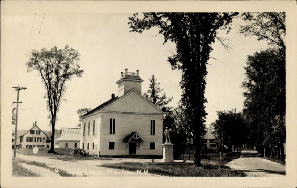 Photo Postcard Marlow New Hampshire USA, Jones Hall