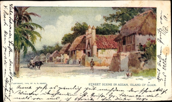 Postcard Island Guam USA, street view in Assan