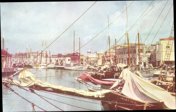 Postcard Barbados, The Careenage, Hafenpartie