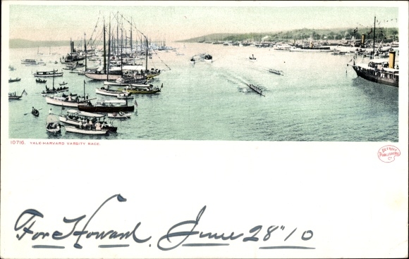 Postcard Connecticut, Harvard, Yale Boat Race