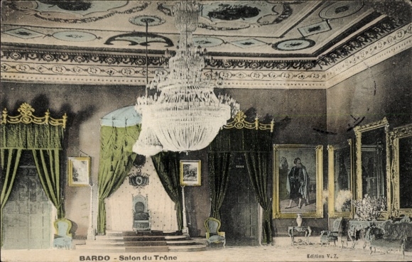 Postcard Tunis Tunisia, Bardo, Salon du Trone