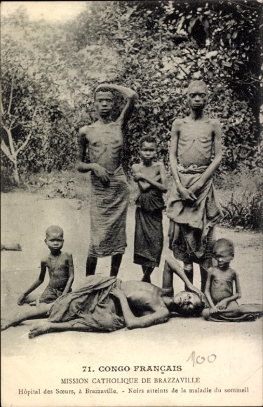 Postcard Brazzaville French Congo, Mission Catholique, Hopital des Soeurs, maladie du sommeil