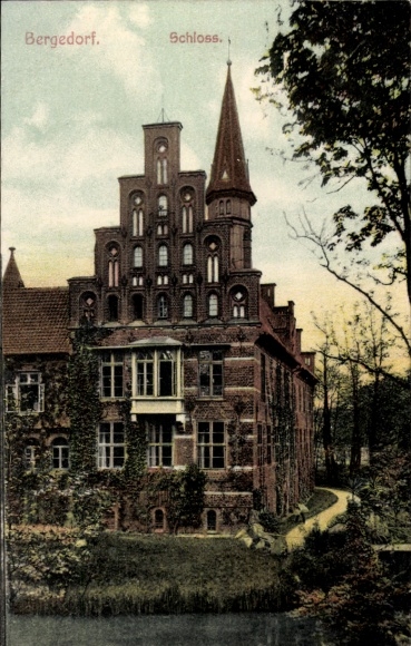 Postcard Hamburg Bergedorf, Castle
