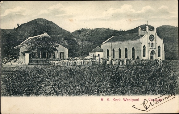 Postcard Curaçao Niederländische Antilles Karibik, Roman Catholic Church Westpunt