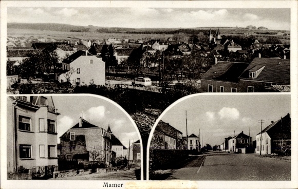 Postcard Mamer Luxembourg, general view, street scene