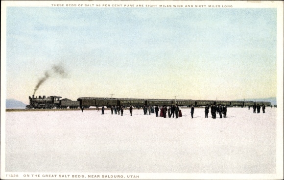 Postcard Salduro Utah USA, Great Salt Beds
