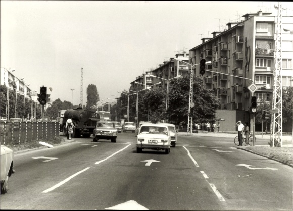 Photo Sofia Bulgaria, road traffic, cars, houses