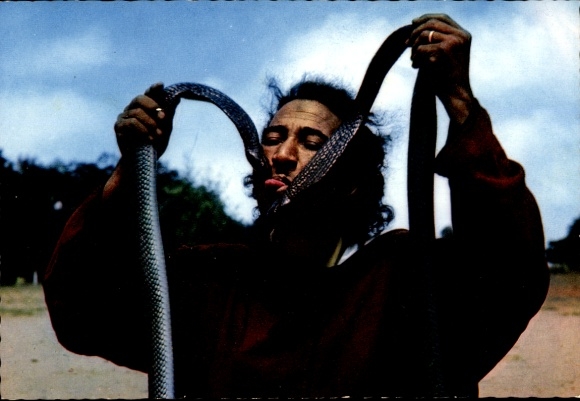 Postcard Morocco, Snake Charmer