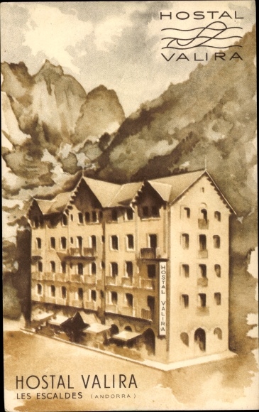 Artist Postcard Andorra, Hostal Valira