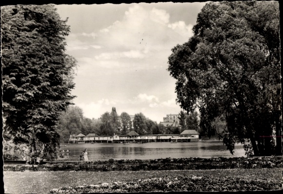 Postcard Berlin Weißensee, view of the swimming pool