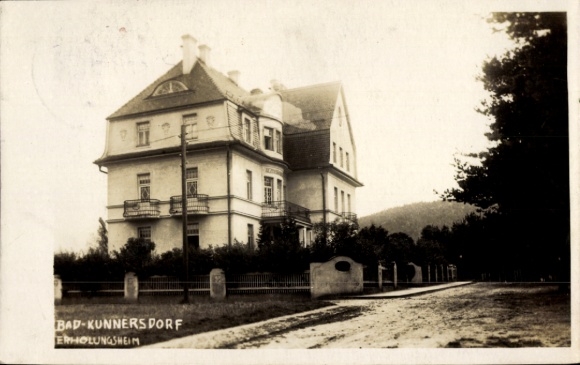 Photo Postcard Lázně Kundratice Bad Kunnersdorf Osečná Oschitz Region Reichenberg, rest home