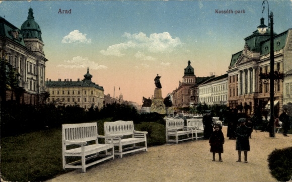 Postcard Arad Romania, Kossuth Park